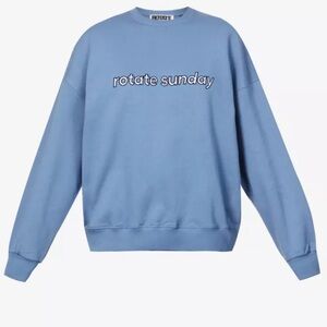 Rotate Sunday Iris Oversized Embroidered Organic Cotton-Jersey Sweatshirt - M
